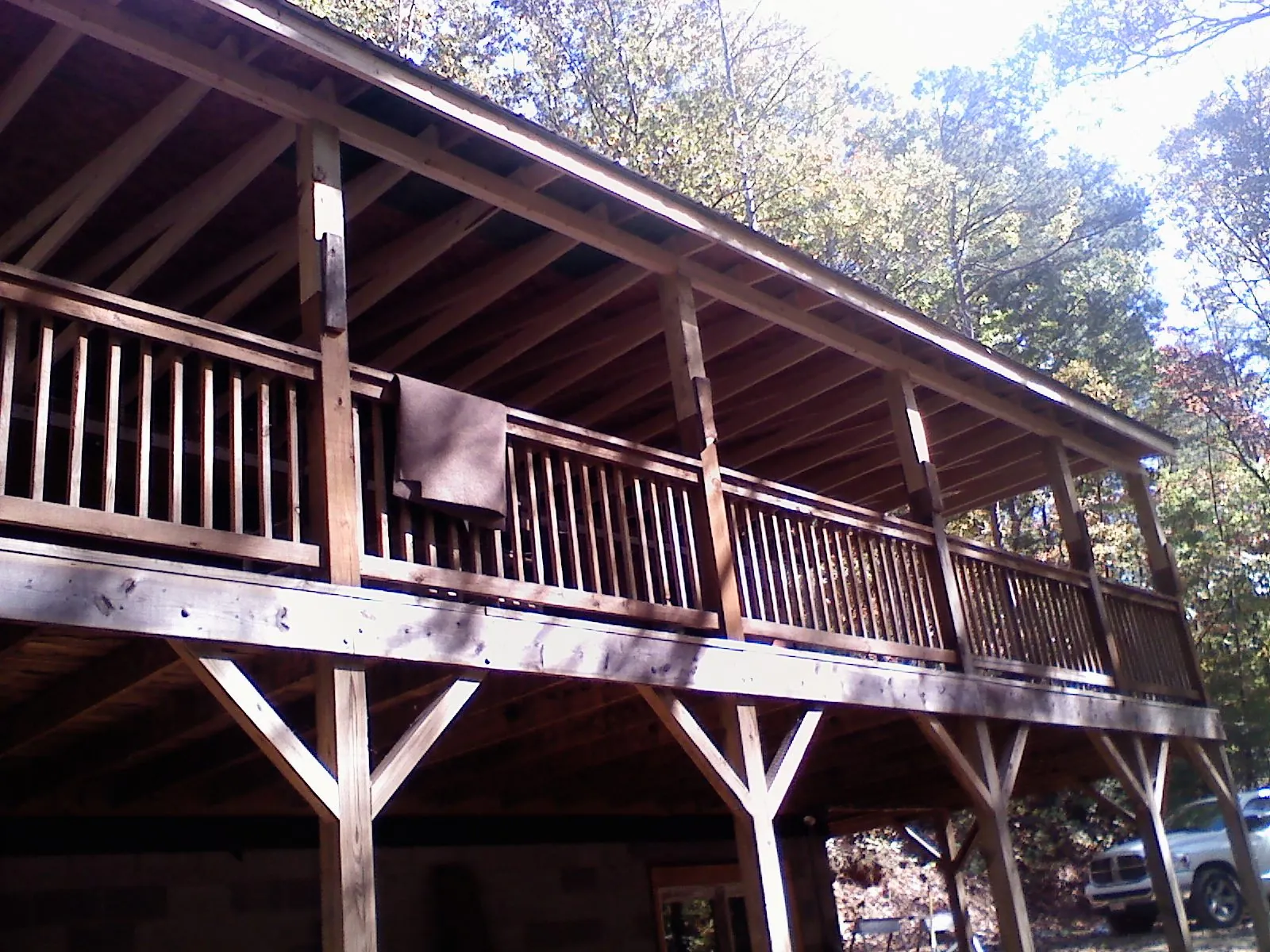 Timber framing under a new elevated porch and deck — Roof Leak Repair in Lignum by Roofing Brothers